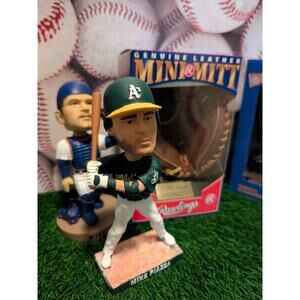 ⚾Mike Piazza Lot – Mets & A’s Bobbleheads + Rawlings Leather Mini Mitt